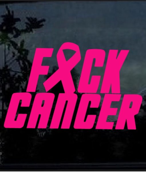Fuck Cancer Fight Pink Ribbon Decal Sticker Custom Sticker Shop