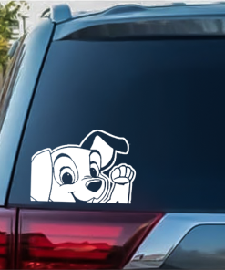 Dalmatian waving Window Decal Sticker