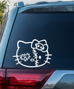 Hello Kitty Head Zombie Window Decal Sticker