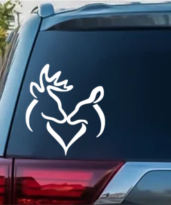 Buck and Doe Heart Hunting Window decal Sticker