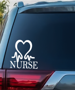 Nurse Heart RN LPN Window Decal Sticker