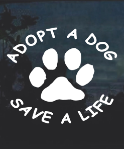 Adopt a dog Window Decal Sticker