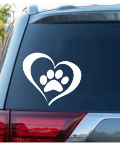 Animal Paw print Heart Decal Sticker