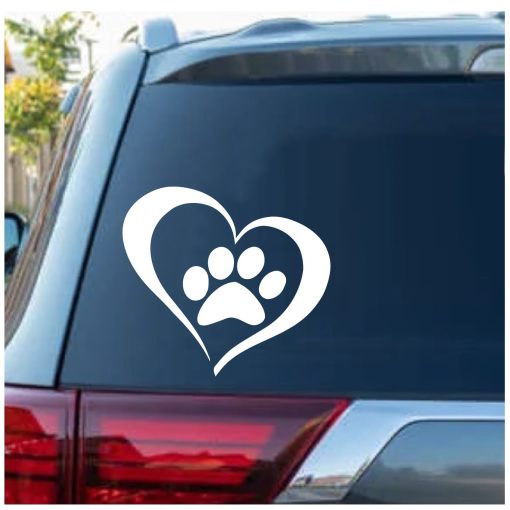 Animal Paw print Heart Decal Sticker