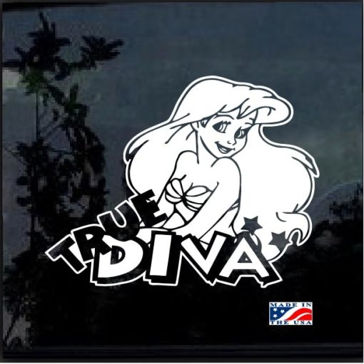 Ariel Little Mermaid Diva Decal Sticker