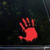 Bloody Hand Print Zombie Stickers - https://customstickershop.us/product-category/zombie-stickers/