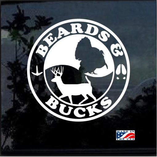 Beards and Bucks Window Decal Sticker
