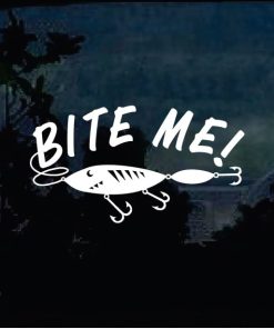 Bite Me Funny Fishing Lure Decal Sticker