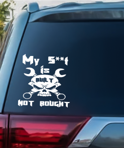 Built Not Bought Skull Truck Decal Sticker