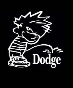 Calvin Piss On Dodge Decal Stickers