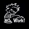 Calvin Piss On Work Decal Stickers
