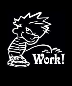 Calvin Piss On Work Decal Stickers