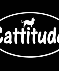 Cattitude Cat Window Decal Sticker - https://customstickershop.us/product-category/animal-stickers/