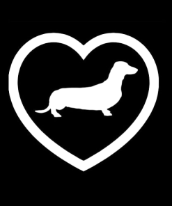 Dachshund Heart Window Decal Sticker