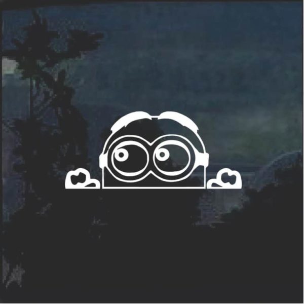 Despicable me minion peeking window decal sticker