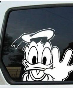 Donald Duck Waiving Decal Sticker - https://customstickershop.us/product-category/stickers-for-cars/