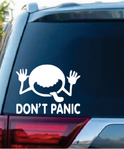 Don't Panic Hitchhikers Guide Window Decal Sticker A3