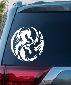 Dragon Yin Yang window decal Sticker