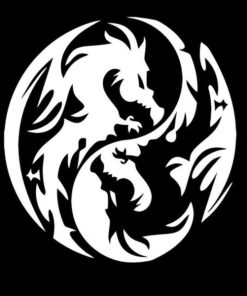 Dragon Yin Yang Car Decal Sticker - https://customstickershop.us/product-category/stickers-for-cars/