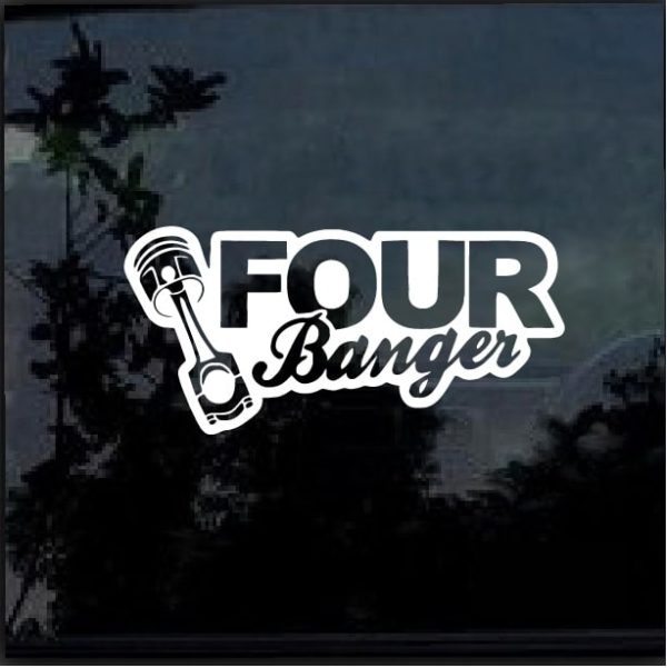 Four Banger JDM Window Decal Sticker