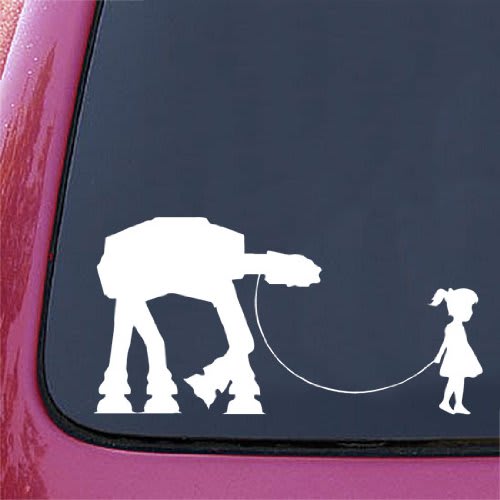 Girl Walking Robot Car Decal Sticker - https://customstickershop.us/product-category/stickers-for-cars/
