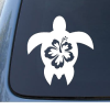 Hawaii Hibiscus Turtle Car Decal Sticker