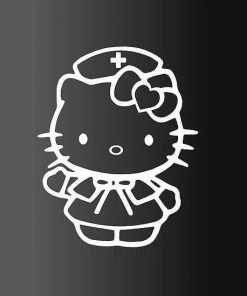 Hello Kitty Nurse Decal Sticker - https://customstickershop.us/product-category/stickers-for-cars/