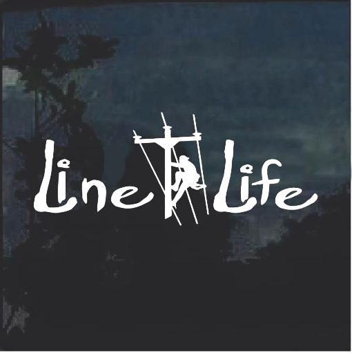 Line-Life-Lineman-Window-Decal-Sticker-510x511 | Custom Sticker Shop Lineman Decal Sticker Line Life