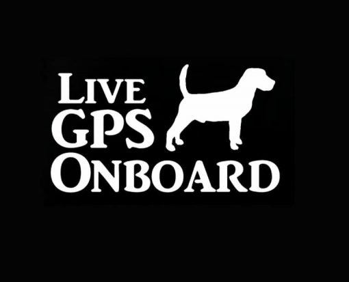 Live Gps On Board Hunting dog decal - https://customstickershop.us/product-category/animal-stickers/