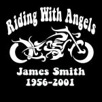Motorcycle In Loving Memory Window Decal Sticker