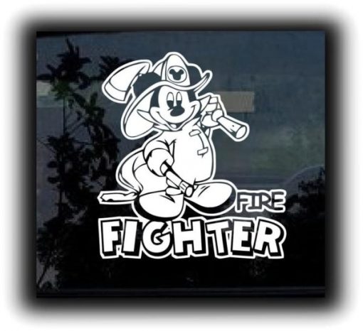 Mickey Mouse Fireman Decal Sticker - https://customstickershop.us/product-category/stickers-for-cars/