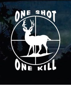 One Shot One Kill Deer Hunting Decal Sticker