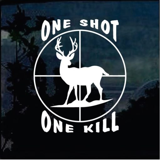One Shot One Kill Deer Hunting Decal Sticker