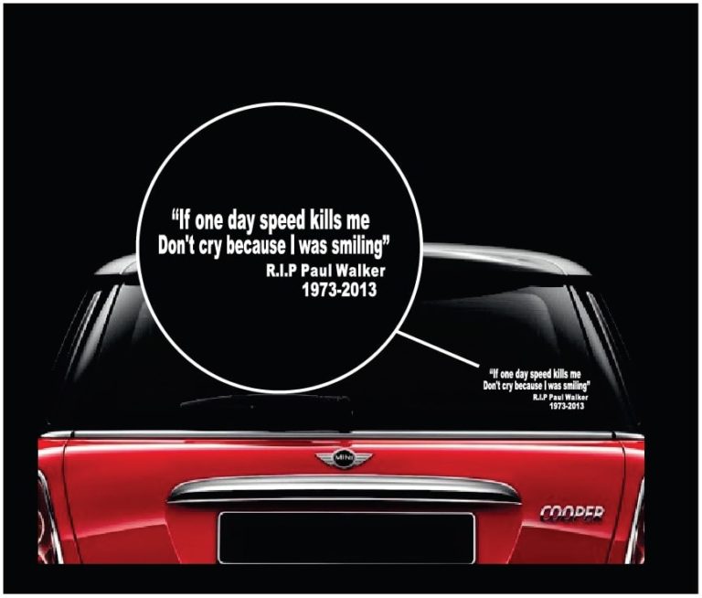 Paul Walker Tribute RIP Memorial Custom Car Bumper Window Stickers Decals ref:31 