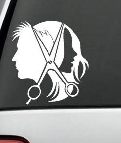 Hair Stylist Beautician Scissors Decal - https://customstickershop.us/product-category/career-occupation-decals/