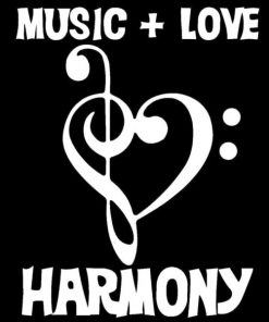 Treble Clef Love Music Decal Sticker - https://customstickershop.us/product-category/music-decals/
