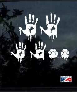 Zombie Hand print Family Window Decal Sticker