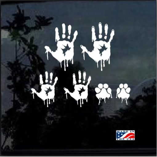 Zombie Hand print Family Window Decal Sticker