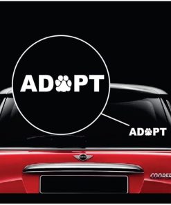 adopt dog paw pet window decal sticker