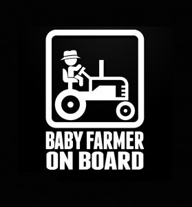 Baby Farmer on Board Decal Sticker - https://customstickershop.us/product-category/baby-decal-stickers/