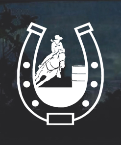 Barrel Racer Horse Shoe Window decal Sticker