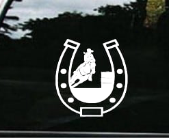 Barrel Racer Horse Shoe Window decal Sticker