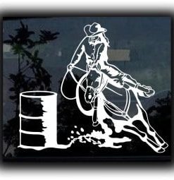 Barrel Racer Window Decal Sticker - https://customstickershop.us/product-category/western-decals/