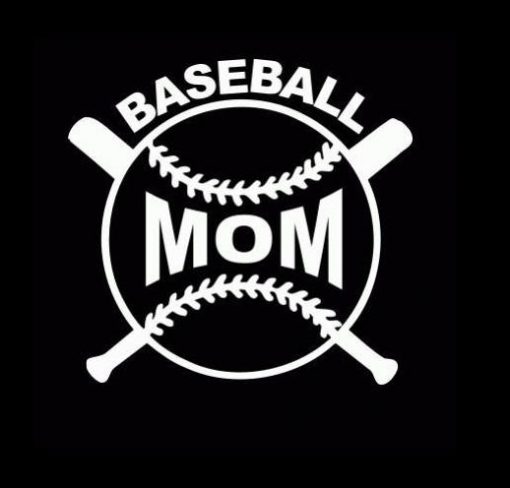 Baseball Mom Crossed Bats Decal - https://customstickershop.us/product-category/family-sports-stickers/