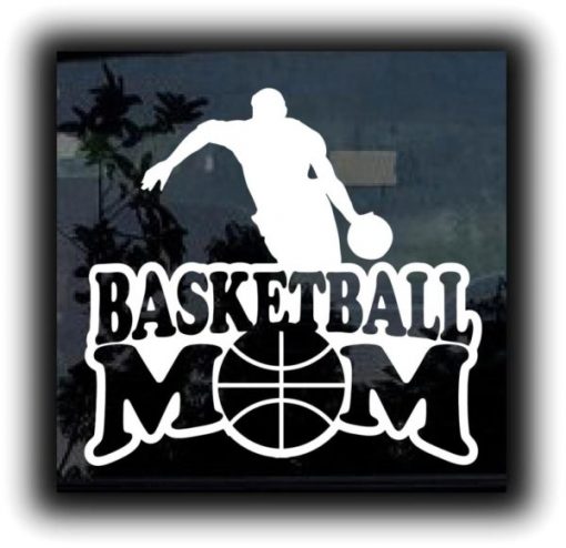 Basketball Mom Decal Sticker - https://customstickershop.us/product-category/family-sports-stickers/
