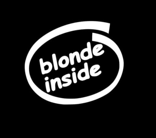 Blonde Inside Funny Window Decals - https://customstickershop.us/product-category/funny-window-decals/
