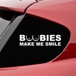 Boobies Make Me Smile JDM Decal - https://customstickershop.us/product-category/jdm-stickers/