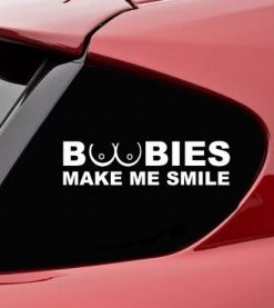 Boobies Make Me Smile JDM Decal - https://customstickershop.us/product-category/jdm-stickers/
