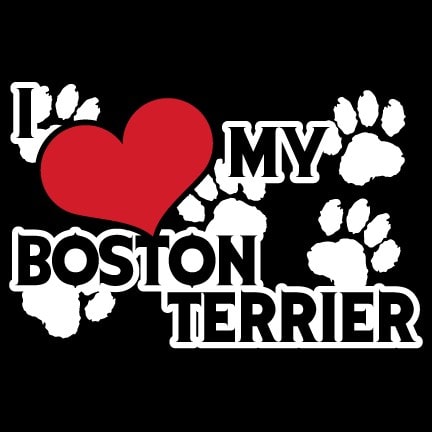 Boston Terrier Love Dog Stickers