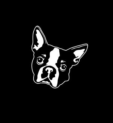 Boston Terrier Head Window Decals https://customstickershop.us/product-category/animal-stickers/